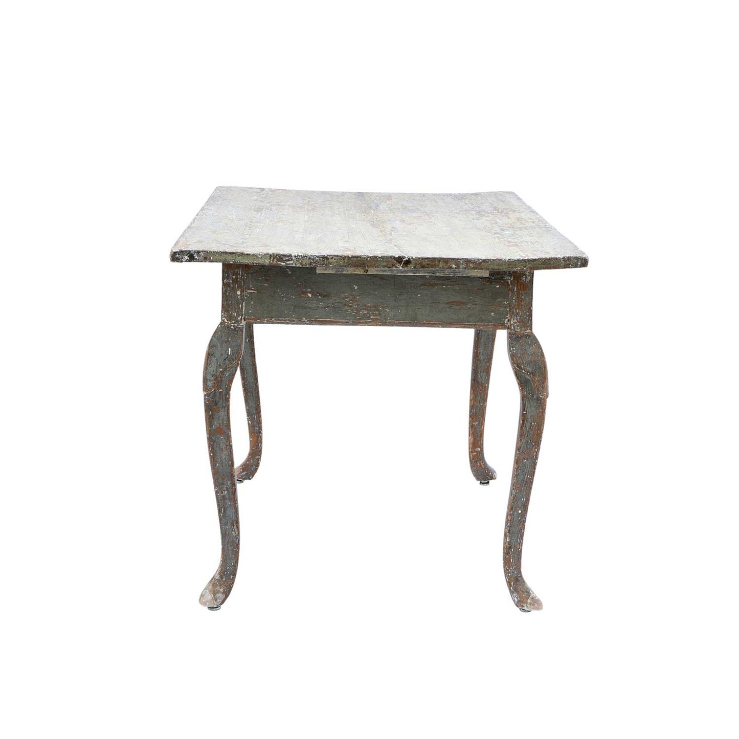 Swedish Rococo Table with Grey and Green Paint