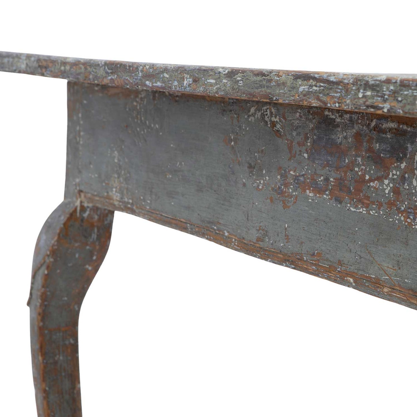 Swedish Rococo Table with Grey and Green Paint