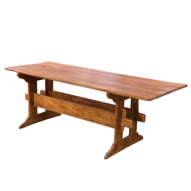 19th C. Finnish Double Trestle Table Eleish Van Breems Home