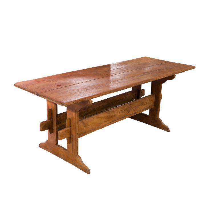 19th C. Finnish Double Trestle Table Eleish Van Breems Home