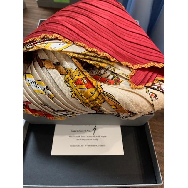 Vintage Maxi Pleated Silk Scarf