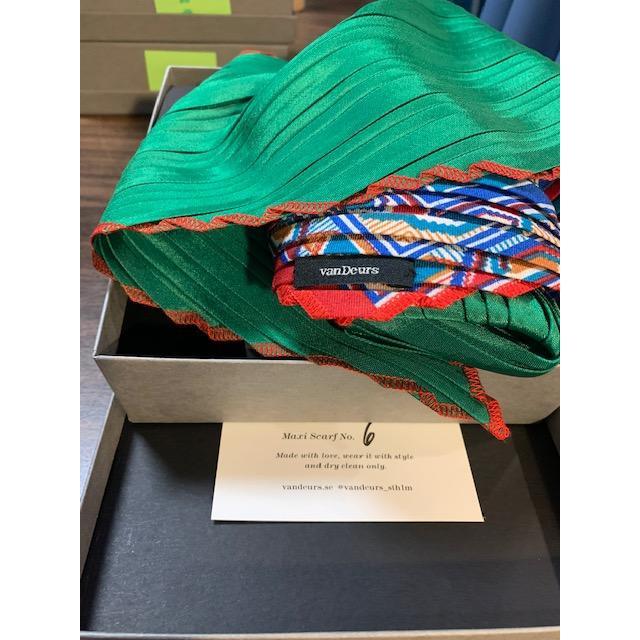Vintage Maxi Pleated Silk Scarf