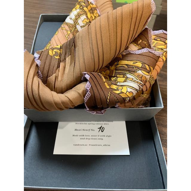 Vintage Maxi Pleated Silk Scarf