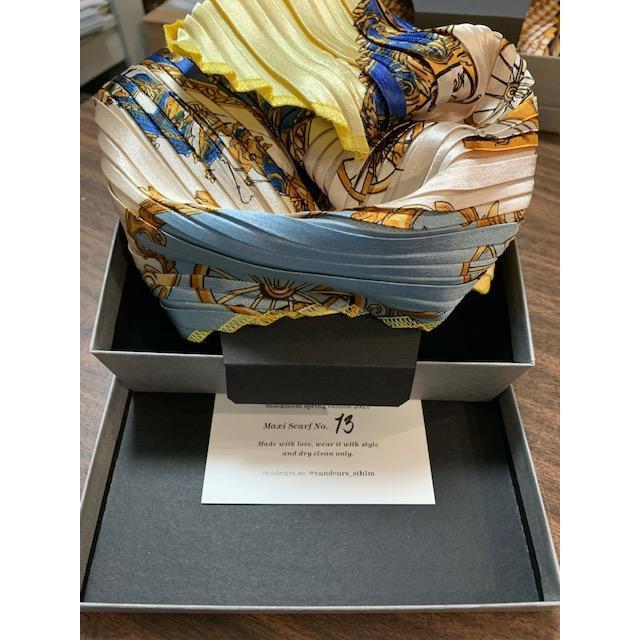 Vintage Maxi Pleated Silk Scarf