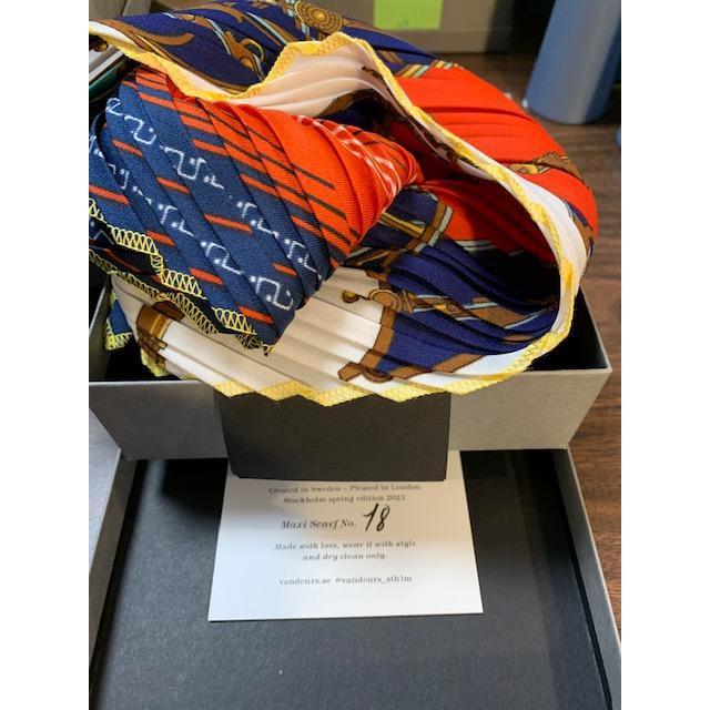Vintage Maxi Pleated Silk Scarf