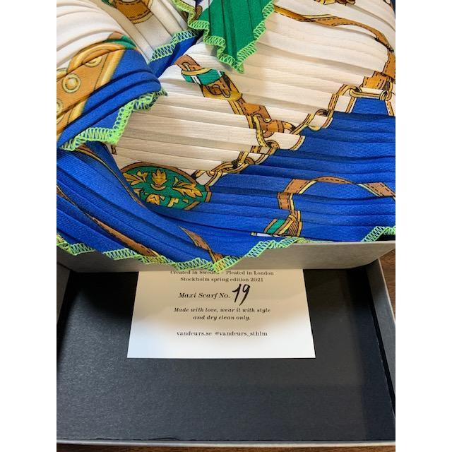 Vintage Maxi Pleated Silk Scarf