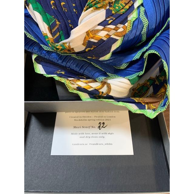 Vintage Maxi Pleated Silk Scarf