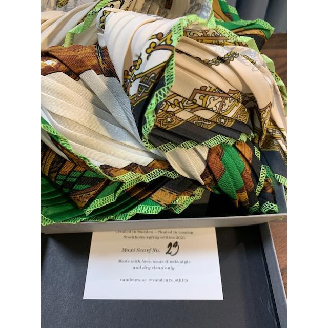 Vintage Maxi Pleated Silk Scarf