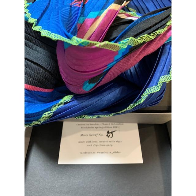 Vintage Maxi Pleated Silk Scarf