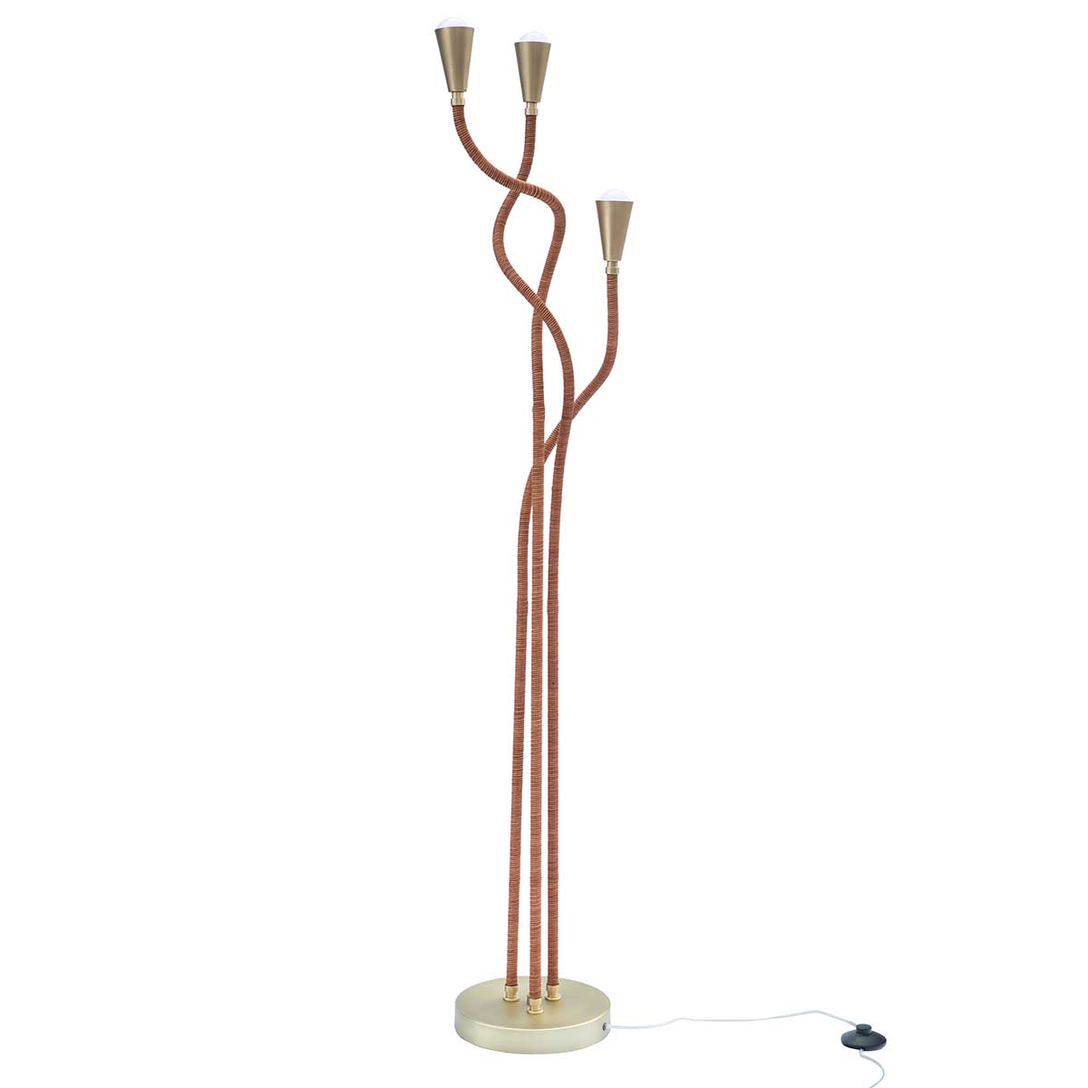 Trident Floor Lamp Brushed Brass