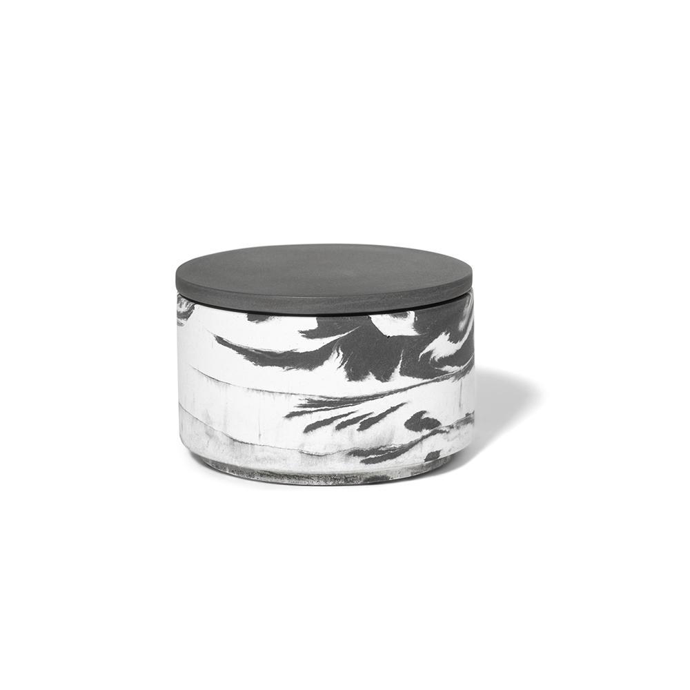 Concrete Small Marbled Box Graphite Grey and Light Marbled Eleish Van Breems Home