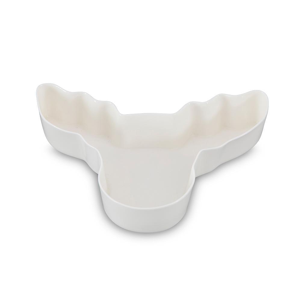 Elk Serving Bowl White Matte and Gloss Eleish Van Breems Home