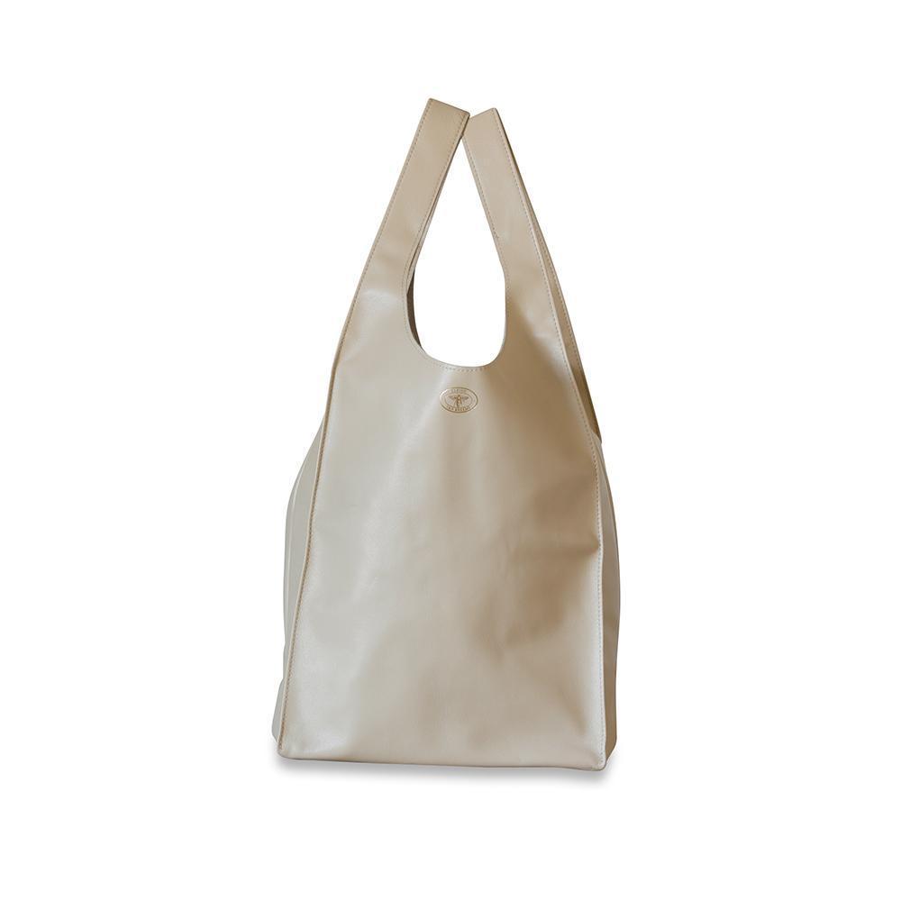 Gigi Leather Tote Bag Beige Eleish Van Breems Home