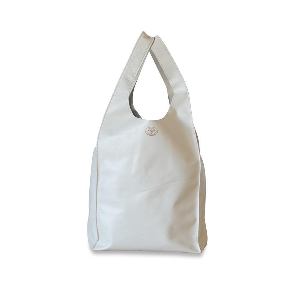 Gigi Leather Tote Bag Cloud White Eleish Van Breems Home