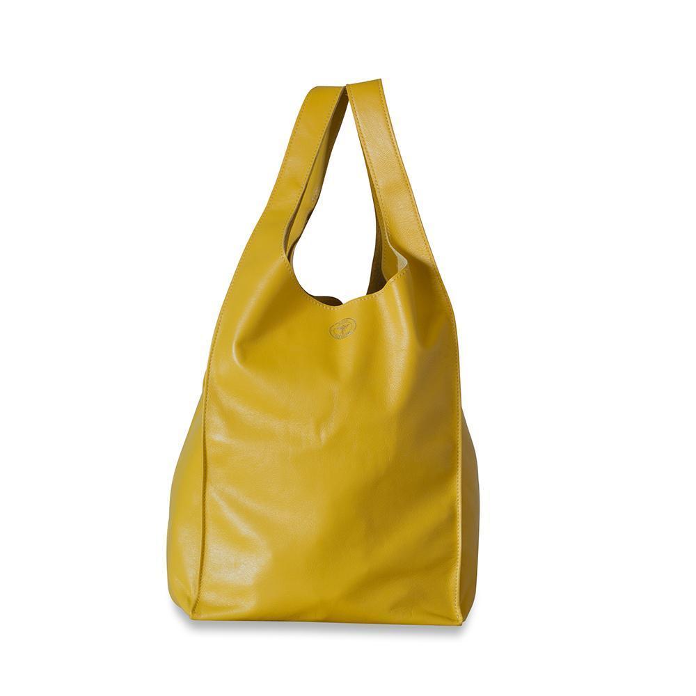 Gigi Leather Tote Bag Yellow Eleish Van Breems Home