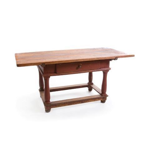 L. 18th C. Swedish Pine Baroque Style Table Eleish Van Breems Home