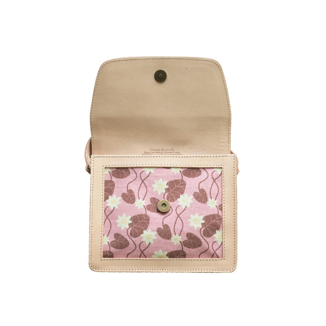 Pink Water Lily Leather Handbag Eleish Van Breems Home