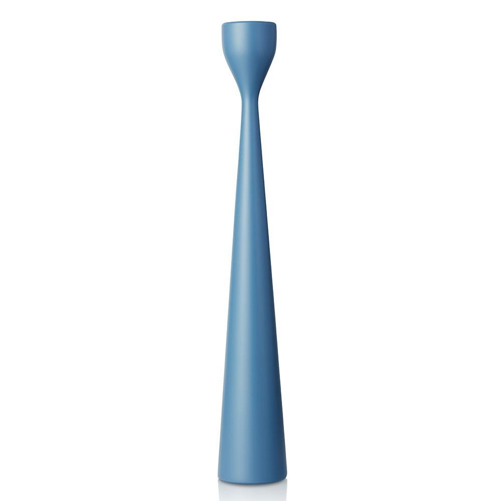Rolf Painted Candlestick 15" Dove Blue Eleish Van Breems Home