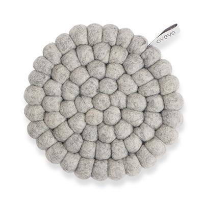 Round Wool Trivet Small Raw Grey Eleish Van Breems Home