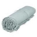 Rustic Tablecloth with Fringe 98" Ice Blue Eleish Van Breems Home