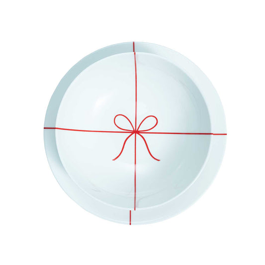 'Christmas Package' Holiday Soup Plate with Red Bow