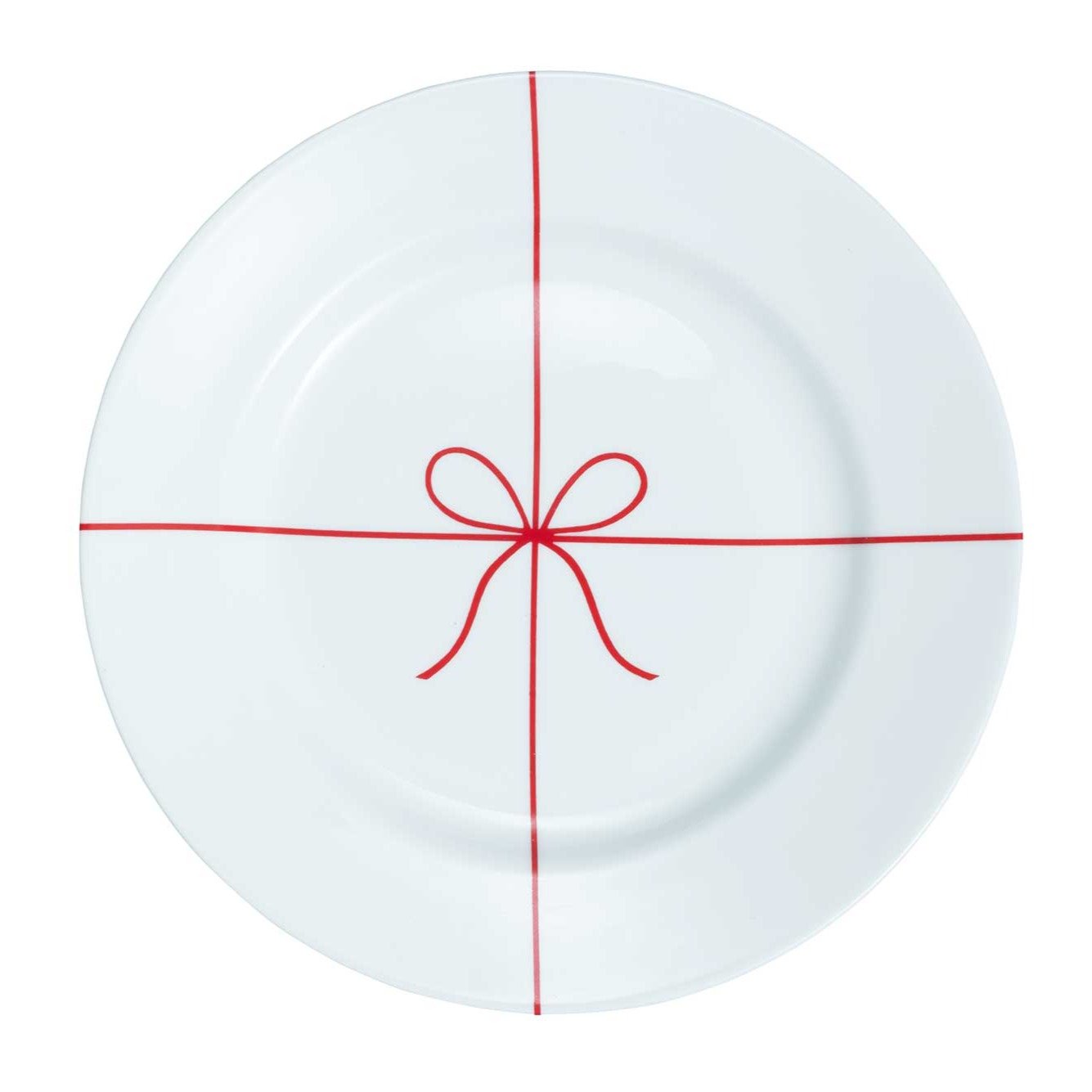 'Christmas Package' Holiday Plate with Red Bow
