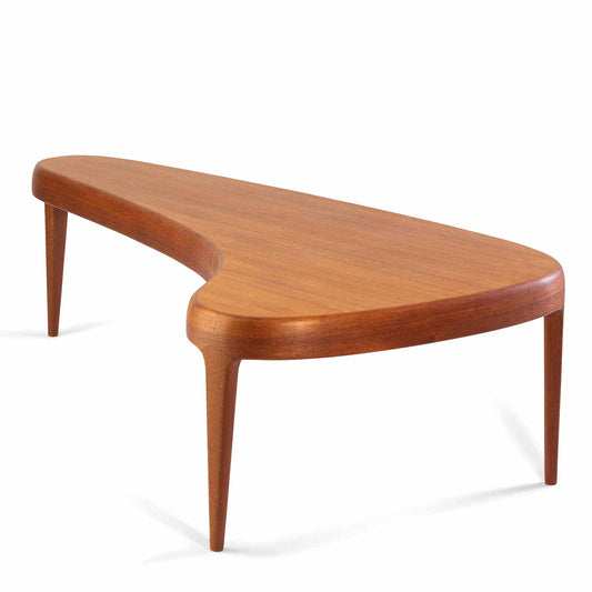 Danish Free Form Teak Coffee Table, Mid Century