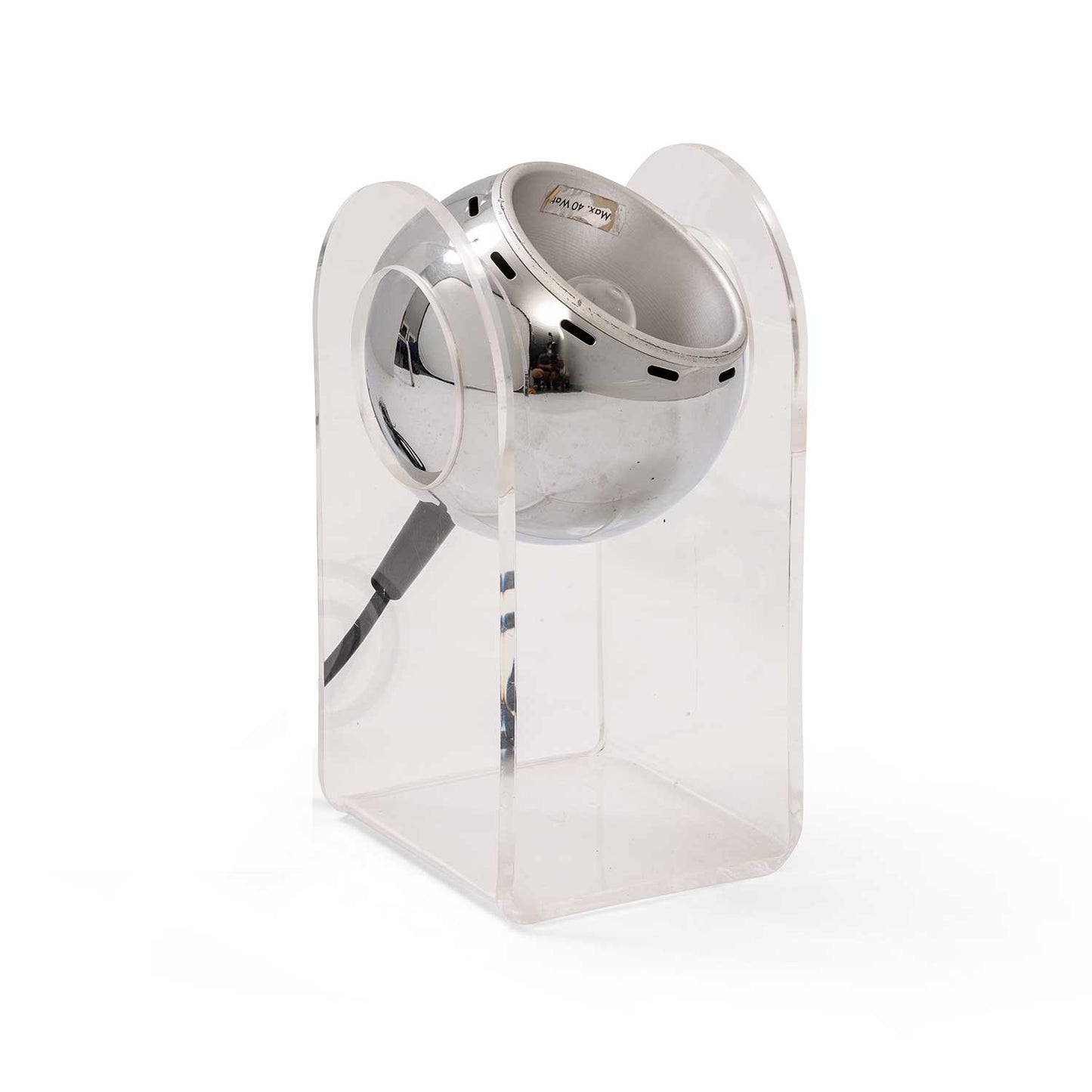 Lucite Chrome Eyeball Swivel Table Lamp