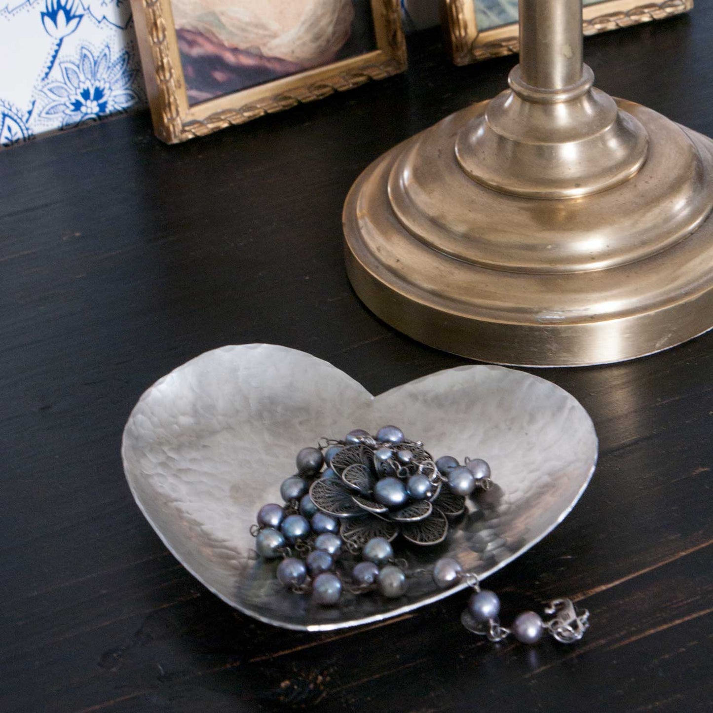 Swedish Pewter Heart Bowl