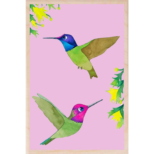 Hummingbirds Wooden Postcard Matt Sewell Birds