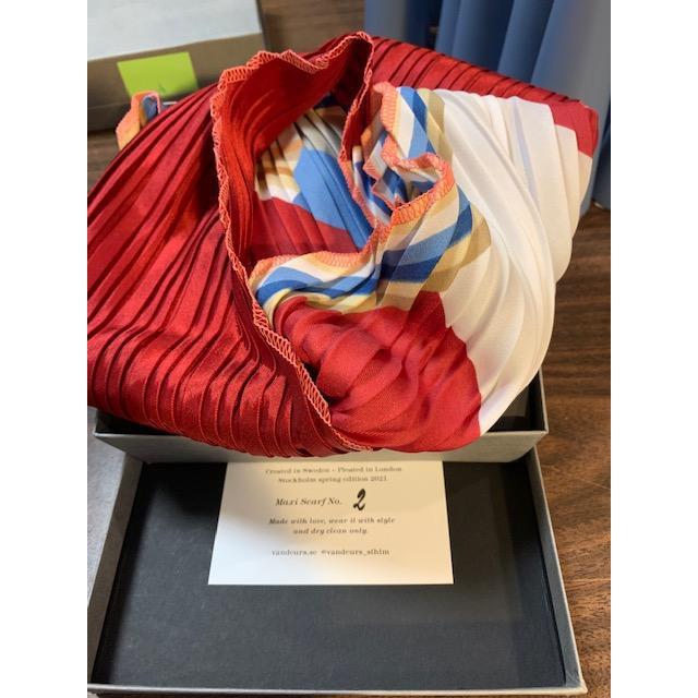 Vintage Maxi Pleated Silk Scarf