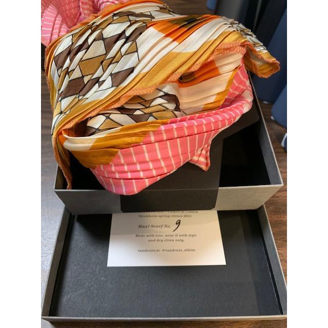 Vintage Maxi Pleated Silk Scarf