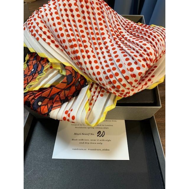 Vintage Maxi Pleated Silk Scarf