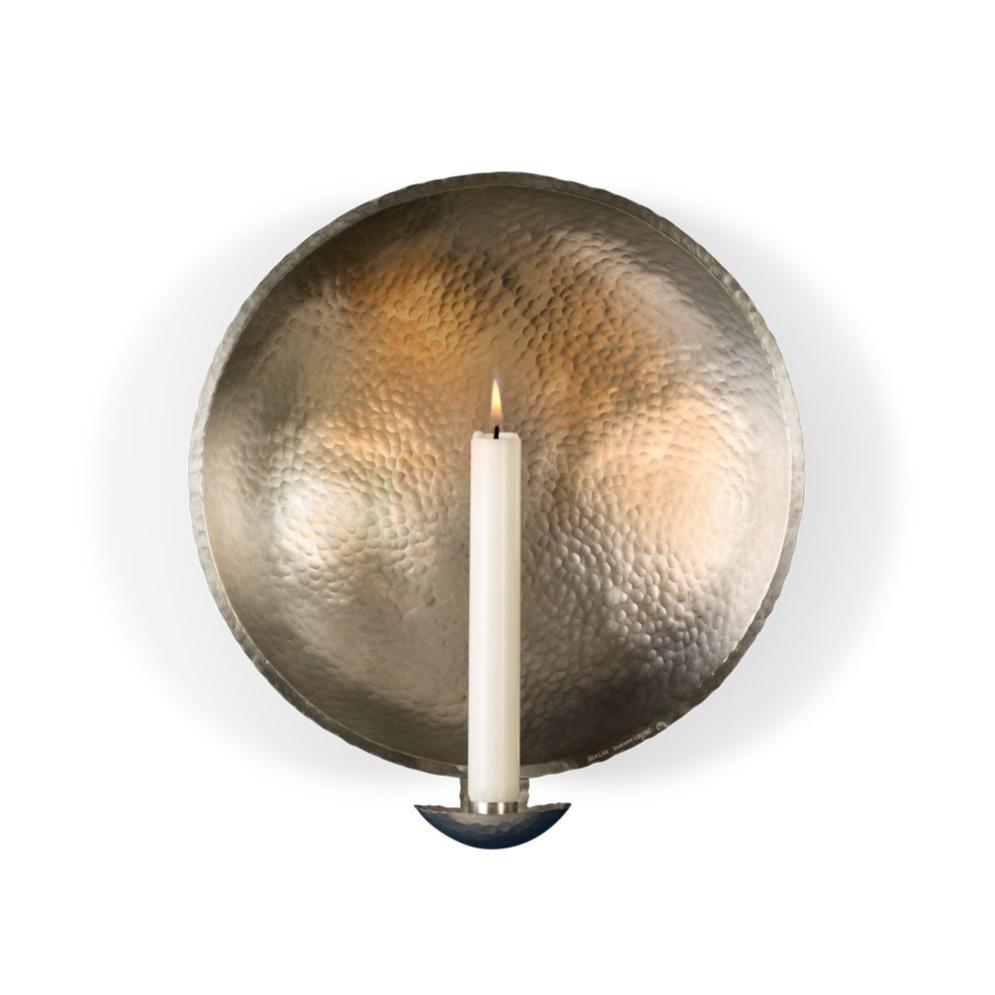 Swedish Pewter Wall Sconce 11"