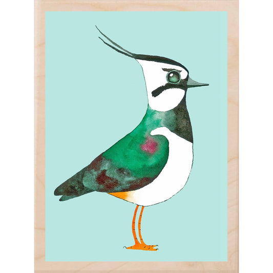 Lapwing Wooden Postcard Matt Sewell Birds