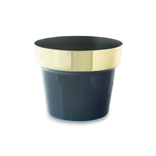 Brass and Navy Flower Pot Small Eleish Van Breems Home