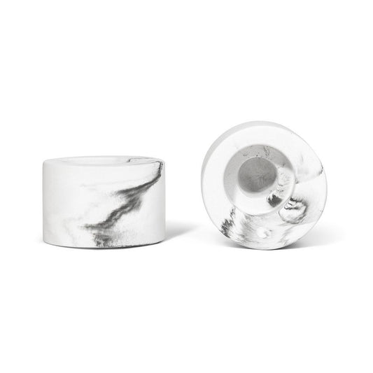Concrete Candle Holder Light Marbled Eleish Van Breems Home