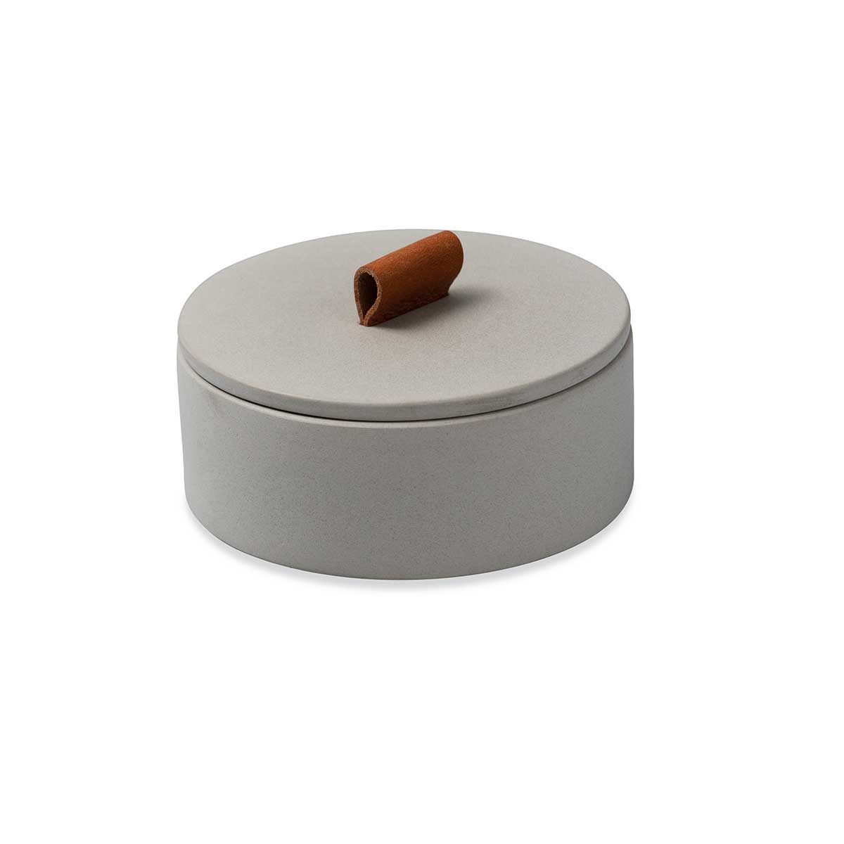 Concrete Large Leather Loop Box Nature Grey Eleish Van Breems Home