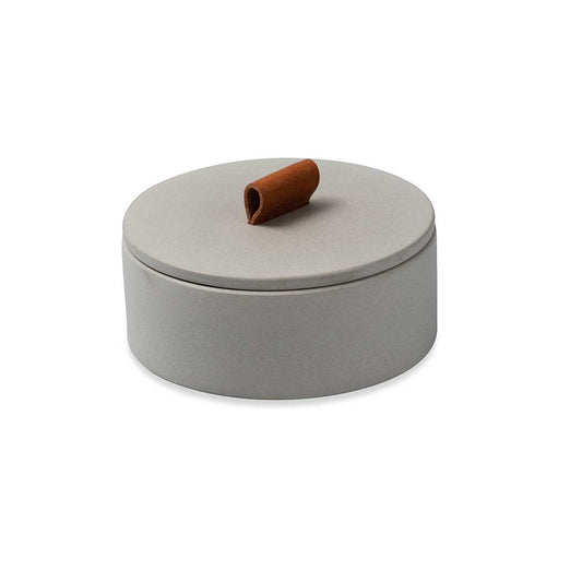 Concrete Large Leather Loop Box Nature Grey Eleish Van Breems Home