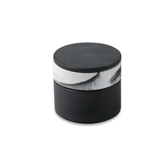 Concrete Large Marbled Box Graphite Grey and Light Marble Eleish Van Breems Home