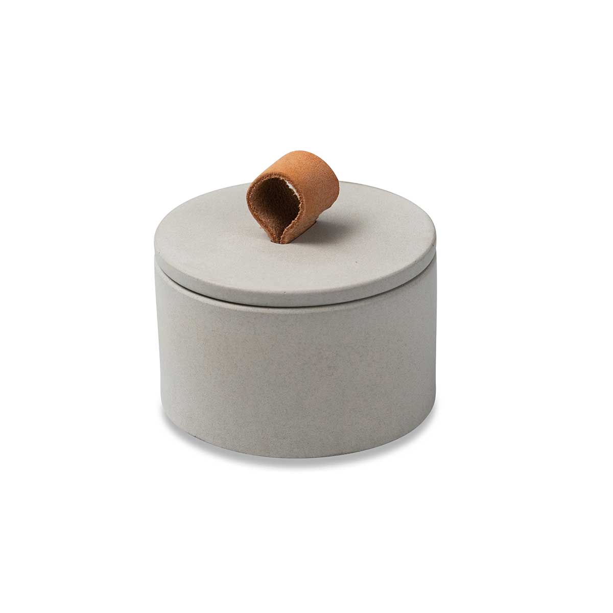 Concrete Small Leather Loop Box Nature Grey Eleish Van Breems Home