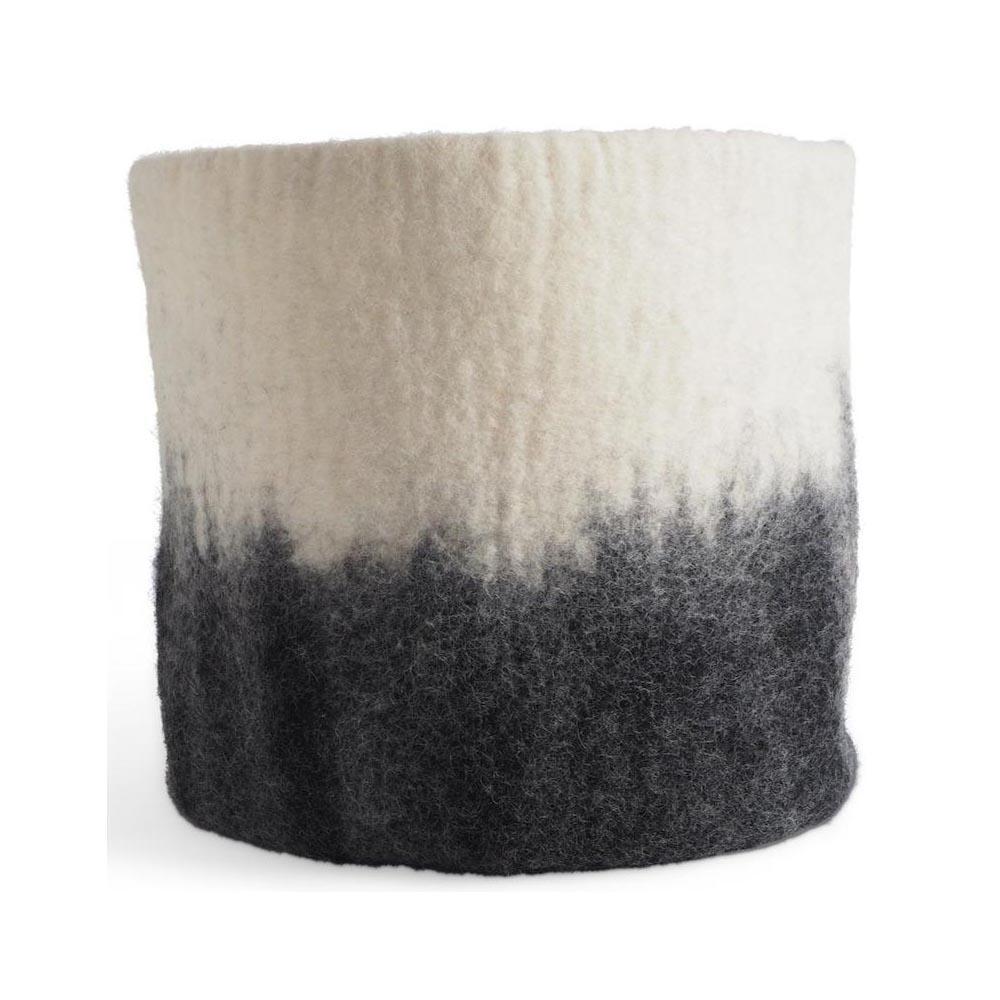Extra Large Wool Flower Pot Dark Grey Eleish Van Breems Home