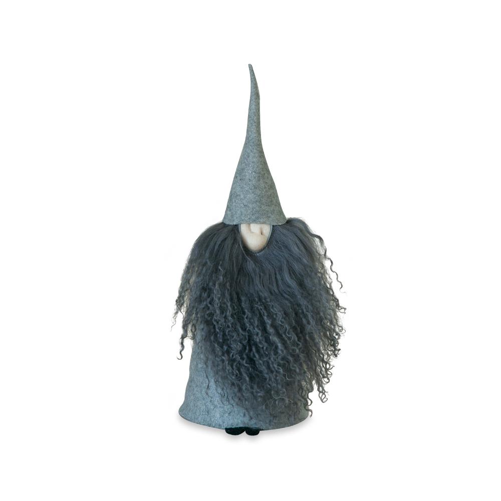 Felt Tomte Light grey cap & body and dark beard. Medium Eleish Van Breems Home