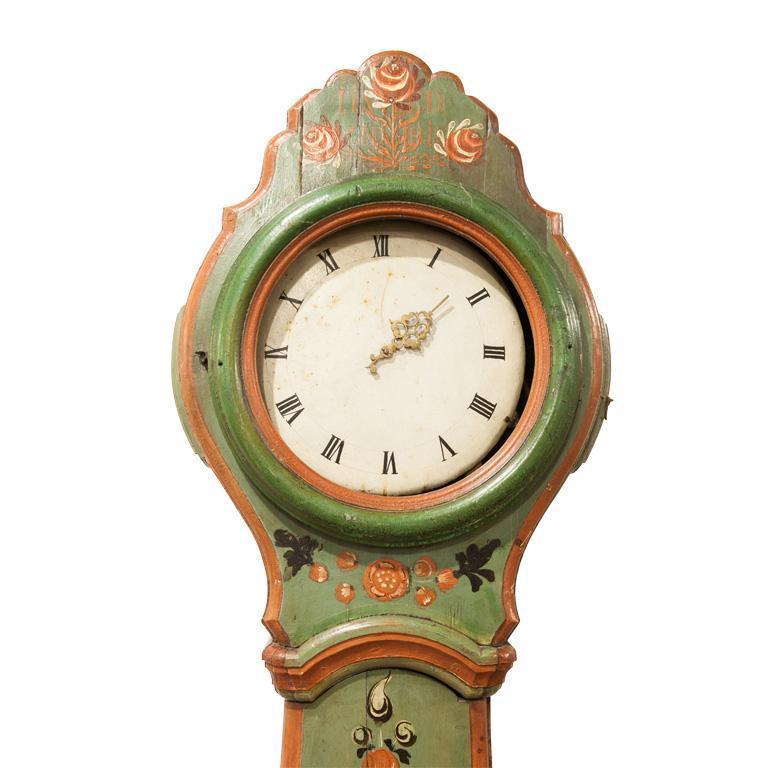 Finnish Floral Tall Case Clock, late 18th C. Eleish Van Breems Home