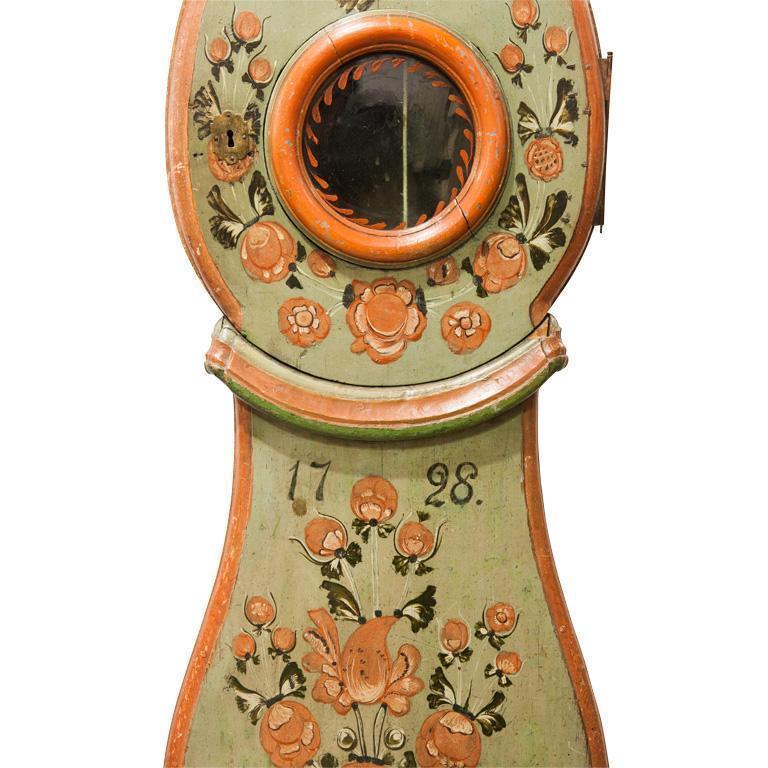 Finnish Floral Tall Case Clock, late 18th C. Eleish Van Breems Home