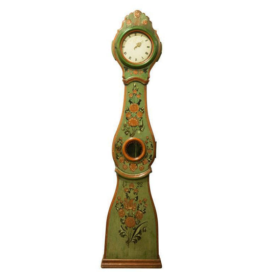 Finnish Floral Tall Case Clock, late 18th C. Eleish Van Breems Home
