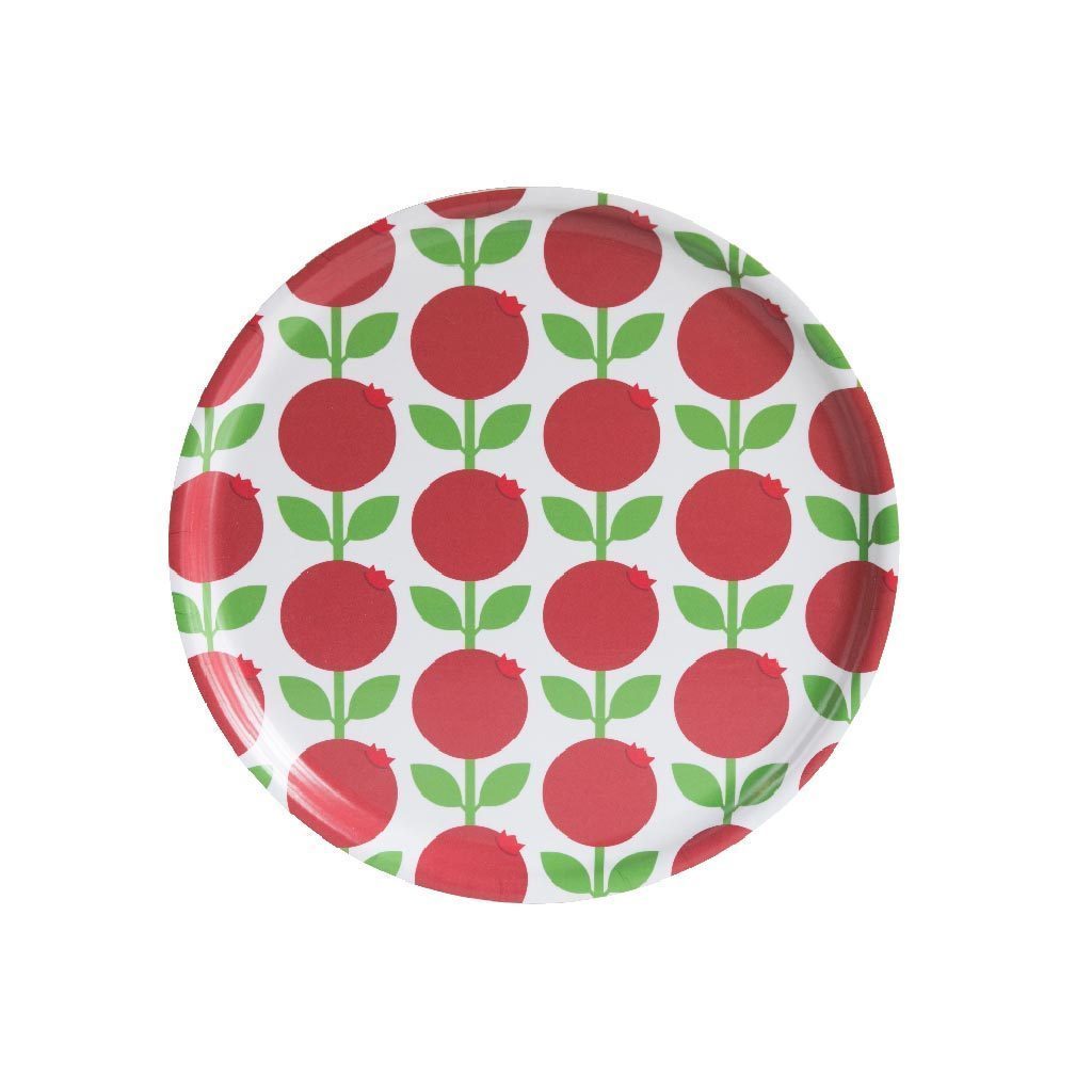 Floral Round Tray Lingonberry Eleish Van Breems Home