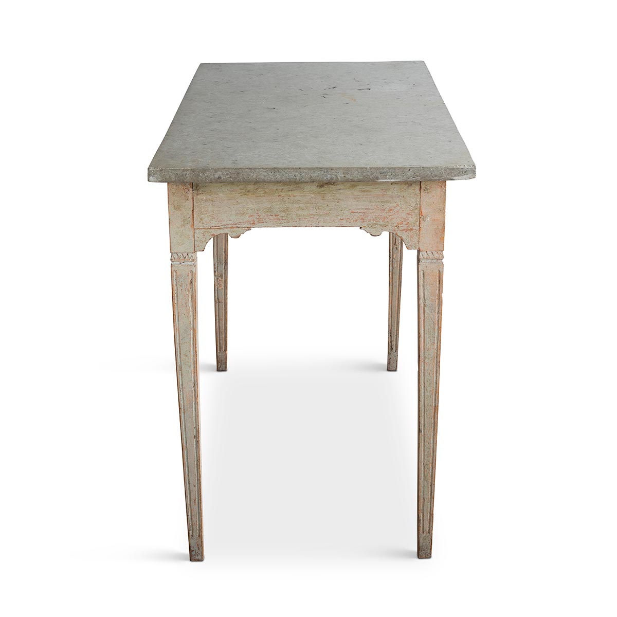 Gustavian Table with Limestone Top Eleish Van Breems Home
