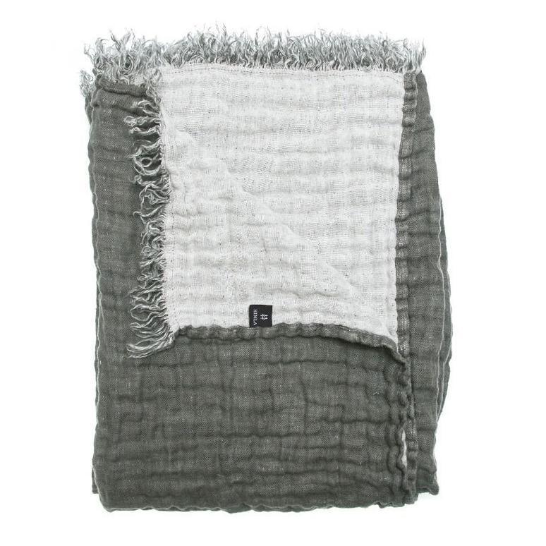 Hannelin Linen Throw Charcoal/White Eleish Van Breems Home