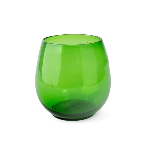 Heavy Weight Italian Blown, Green Glass Vase/ Bowl Eleish Van Breems Home